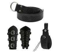 Ruhnjyg Accesorios medievales, riñonera medieval, accesorios de cuero, bolsa de cintura vintage para festivales, cosplay, eventos temáticos, feria renacentista, Black, Refer to description, Unisex