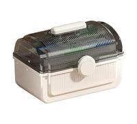 Ruhnjyg Caja de herramientas plegable, organizador de medicamentos plegable, caja de almacenamiento con asa portátil para el hogar, baño, cocina