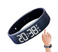Ruhnjyg Reloj digital con alarma, reloj digital con alarma vibratoria, reloj inteligente silencioso ajustable para viajes, escuela, deportes al aire libre, mujeres, hombres, niños, durmientes pesados