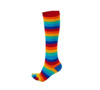 RUHTEUO 2 Pares De Calcetines Hasta La Pantorrilla Con Punta Abierta For Mujer Y Niña, Medias Arcoíris Estampado para Running, Gimnasio y Uso Diario(Color4)