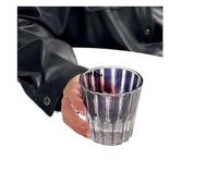RUHTEUO 200ml Star Diamond Cut Rock Cup Household Water Glass For Bar Party Colored Crystal Ideal para cócteles largos y sin alcohol(Black)
