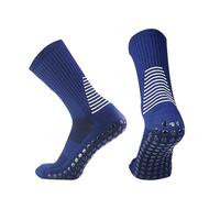 RUHTEUO 3 pares Escudo Circular Hombres Patrón Calcetines Fútbol de Silicona No Mujeres antideslizantes Entrenamiento Partido Deportes Agarre soccerSoc3paiek para Deportivos Running(Blue)