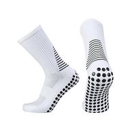 RUHTEUO 3 pares Escudo Circular Hombres Patrón Calcetines Fútbol de Silicona No Mujeres antideslizantes Entrenamiento Partido Deportes Agarre soccerSoc3paiek para Deportivos Running(White)