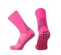 RUHTEUO 3 pares Escudo Circular Hombres Patrón Calcetines Fútbol de Silicona No Mujeres antideslizantes Entrenamiento Partido Deportes Agarre soccerSoc3paiek para Deportivos Running(Pink)