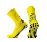 RUHTEUO 3 pares Escudo Circular Hombres Patrón Calcetines Fútbol de Silicona No Mujeres antideslizantes Entrenamiento Partido Deportes Agarre soccerSoc3paiek para Deportivos Running(Yellow)