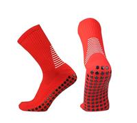 RUHTEUO 3 pares Escudo Circular Hombres Patrón Calcetines Fútbol de Silicona No Mujeres antideslizantes Entrenamiento Partido Deportes Agarre soccerSoc3paiek para Deportivos Running(Red)
