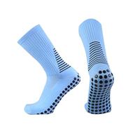 RUHTEUO 3 pares Escudo Circular Hombres Patrón Calcetines Fútbol de Silicona No Mujeres antideslizantes Entrenamiento Partido Deportes Agarre soccerSoc3paiek para Deportivos Running(Sky Blue)
