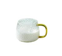 RUHTEUO 400ml Pattern Coffee Cup Air Bubble Water Glass Temperature Resistant Hand Handle Tea Household Drinking Ideal para cócteles largos y sin alcohol(Color 1)