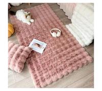 RUHTEUO Alfombra al Lado de la Cama Alfombra de Felpa Burbujas for decoración del hogar, cojín for balcón, Sala Estar Alfombra Dormitorio Matrimonio(Pink,60x120cm 23.6x47in)