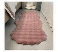 RUHTEUO Alfombra al Lado de la Cama Alfombra de Terciopelo Burbujas for decoración del hogar, cojín sofá Felpa Esponjoso Alfombra Dormitorio Matrimonio(Deep Pink,60X220cm(23.6x86in))