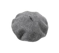 RUHTEUO Boina de Lana for Mujer, Gorro francés Grueso Invierno, Boina Color Liso for niña, otoño, Gorras y Sombreros for, Gorra Plana, Fieltro para Accesorio, Disfraz(Dark Grey)