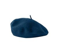 RUHTEUO Boina Negra de Lana for Invierno - Gorro Boina Color Liso for Mujer y niña, Ideal for Primavera otoño para Accesorio, Disfraz(Sea Blue)