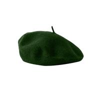 RUHTEUO Boina Negra de Lana for Invierno - Gorro Boina Color Liso for Mujer y niña, Ideal for Primavera otoño para Accesorio, Disfraz(Dark Green)