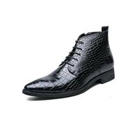 RUHTEUO Botas vaqueras hombre Botas Chelsea de tacón bajo con cordones for hombre, color marrón, cuero, estilo ejecutivo, diseñador, vaquero informal y puntiagudo Botas camperas hombre(Black,45)