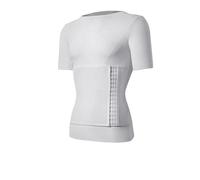 RUHTEUO Camisas de compresión Moldeadoras Cuerpo for Hombres, Ropa Moldeadora Abdomen, Adelgazante Barriga, moldeadores ginecomastia, Entrenador Cintura corsé, Tops(White with Sleeve,XL)