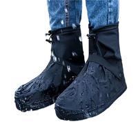 RUHTEUO Cubre zapatos impermeable Funda impermeable for botas de lluvia, gruesa, reutilizable, for motocicleta, ciclismo y bicicleta(L)