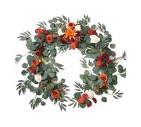 RUHTEUO Flores Artificiales Colgantes Guirnaldas de Flores Artificiales for Caminos Mesa, centros Novios for decoración Bodas Enredaderas Artificiales Decorativas(Burnt Orange)