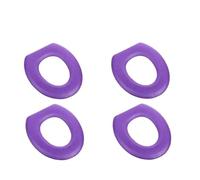RUHTEUO Funda for Asiento de Inodoro con Forma O Que Mantiene el Calor, patrón Calabaza, Alfombrilla for, Almohadilla Tejida, Accesorios baño Lavables para Baño(Purple-4Pcs)
