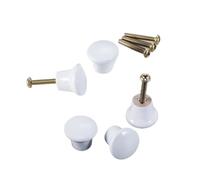 RUHTEUO Mini perillas redondas de madera decorativas for el hogar, tirador armario, cajón, herrajes for muebles con tornillos, 23x20mm, 5 uds para armario(White)