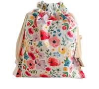 RUHTEUO Organizador portátil de 3 uds for ropa interior, calcetines, sujetador, bolsa maquillaje algodón, bolsas con cordón viaje, organizador estampado flores Ins para deportes(PURPLE)