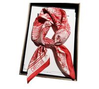 RUHTEUO Pañuelo cuello mujer Pañuelo cuadrado de seda for mujer, hiyab con estampado satén, pareo, bandana, chal, diadema, 70 x cm Ladies Beach Vintage Shawl Chiffon(Red)