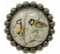 RUHTEUO Pomos armario Perillas de cajón dos pájaros, perilla puerta gabinete Vintage, muebles artísticos DIY, tiradores armario, tocador plata antigua bronce Tirador armario puertas(Flower)