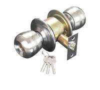 RUHTEUO Pomos armario Perillas de manija puerta, cerradura sala estar acero inoxidable, herrajes con tres llaves, engranaje bloqueo forma redonda, negro Tirador armario puertas(Black)