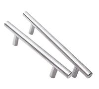 RUHTEUO Pomos armario Tiradores for muebles, tirador de puerta armario, cajón acero inoxidable, barra en T, pomo largo recto for cocina, color negro y plateado Tirador armario puertas(Silver 160mm)