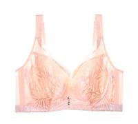 RUHTEUO Sujetador mujer Sujetador de encaje talla grande for mujer, sujetador push up, copa completa ajustable, ropa interior for niñas CD 46F 48EF Sujetadores sin aros comodos(Beige,100F)