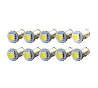 Ruiandsion 10 unids BA7S Bombillas LED para salpicadero 6V 5050 1SMD 30 lúmenes luz interior LED blanca para luces indicadoras de salpicadero luces de panel de instrumentos, tierra negativa