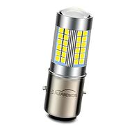 Ruiandsion 1pc DC 6V BA20D LED Lámpara Hi/Lo de doble haz LED 3030 60SMD Chipset con proyector Bombilla de Faro para Motocicletas, 6000K Blanco
