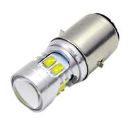 Ruiandsion 1pcs 12V BA20D Bombilla LED para faros delanteros Super Bright 5730 12SMD Chipset LED Bombilla para faros delanteros de motocicleta de haz alto y bajo, 6000K Blanco