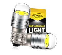 Ruiandsion - 2 bombillas LED COB de 6 V, 12 V, E10, 2 W, repuesto para faros delanteros, color blanco/blanco cálido, Blanco, 6 V