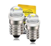 Ruiandsion 2 bombillas LED E10 blancas DC 1,5 V 0,5 W para antorcha, linterna, faro, tierra negativa