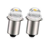 Ruiandsion 2 bombillas LED P13.5S de 6 V y 0.5 W, color blanco cálido, mini faro, linterna frontal, no polar, se ajusta tanto a tierra negativa como a tierra positiva