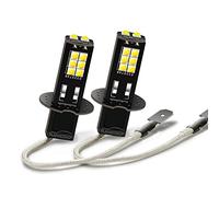 Ruiandsion 2 unids Bombilla LED H3 6V - Luz Antiniebla Blanca 6000K Superbrillante - Tecnología Dual Chip 3030 14SMD - Mejora la Visibilidad en Condiciones Climáticas Adversas - Instalación Directa