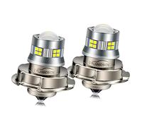 Ruiandsion 2 unids Bombilla LED P26S para Faros de Moto - Luz Blanca Superbrillante 10-30V con Lente Proyector - Chip 2016 20SMD de Alta Intensidad - Mejora la Seguridad Nocturna en Carretera