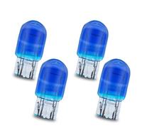 Ruiandsion 4 piezas T20 12V 21W Bombilla halógena para luz trasera de freno, vidrio transparente azul 7443 1891 W21/5W Bombilla de coche para luz de stop trasera, color blanco