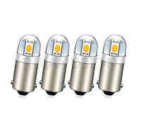 Ruiandsion BA9S - Bombilla LED BA9 1895 1891 53 57 luz blanca cálida 6 V LED 3030 2SMD chipsets LED de repuesto para interior de coche, mapa de cúpula, luces de guantera (paquete de 4)