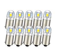 Ruiandsion BA9S - Bombilla LED blanca BA9 1895 1891 53 57 12 V 3030 2SMD Chipsets LED Bombillas de repuesto para interior de coche, cúpula de matrícula, guantera (10 unidades)