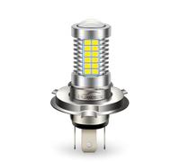 Ruiandsion - Bombilla de faro LED para moto H4 amarillo limón DC 10-50 V Super brillante con chips LED 2835 54SMD y lente de proyector para lámpara de motocicleta, no polarizada