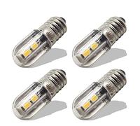 Ruiandsion E10 Bombilla LED 220V 230V AC Luz indicadora LED de ahorro de energía E10 Base de tornillo 3030 4SMD Chipsets Bombilla LED de actualización,Blanco Cálido (Paquete de 4)