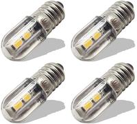 Ruiandsion E10 Bombilla LED 220V 230V AC Luz indicadora LED de ahorro de energía E10 Base de tornillo 3030 4SMD Chipsets Bombilla LED de actualización,Blanco Cálido (Paquete de 20)