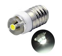 Ruiandsion E10 bombilla LED DC 3V 0.5W 6000K 200LM blanca Bombilla LED para la luz de antorchas de la linterna del faro, Tierra Negativo (paquete de 1)