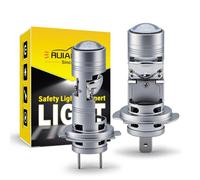 Ruiandsion H7 - Bombilla de faro LED súper luminosa, 25 W, 2500 lm, 6000 K, color blanco con lente de proyección, ventilador de refrigeración inteligente, 12 V, sin polaridad, IP65, impermeable, Plug