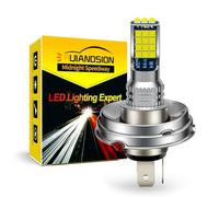 Ruiandsion P45T Bombilla de faro LED para motocicleta Blanco 10-30V Super brillante 3030 30SMD Chipsets Bombilla LED para faro de motocicleta, Blanco