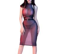 RUIBAVYI Bodystocking de mujer sexy, medias corporales completas, body sin mangas de nylon, lencería, Negro , Talla única