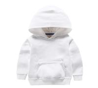 RUIBETYHUA Jersey para niños y niñas, algodón, informal, bolsillo, sudadera con capucha, manga larga, jersey, edad 1-7 años, Blanco, 12-18 meses