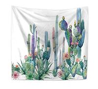 Ruibo Cactus Decor Tapiz de Pared para Colgar/Acuarela Impreso Dormitorio Sala de Estar Dormitorio Pared Colgante Tapiz Playa Manta/Camino de Mesa/Lona (RB-C-1) (W:59" H:51")