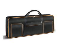 Ruibo Funda para Teclado de 61 Teclas, portátil, Duradero, para Teclado, Piano, Tela Oxford 600D con Funda Acolchada de algodón de 10 mm, Bolsa para Concierto, 101,6 x 40,6 x 15,2 cm/Negro+Naranja